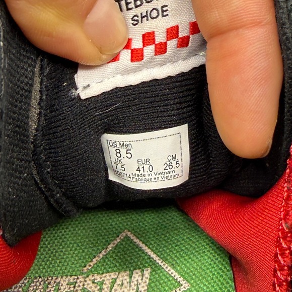 Vans SK8 Hi Pro Skate Shoes Black White Checkerboard Sun Dragon Patches Mens 8.5 - Picture 11 of 12